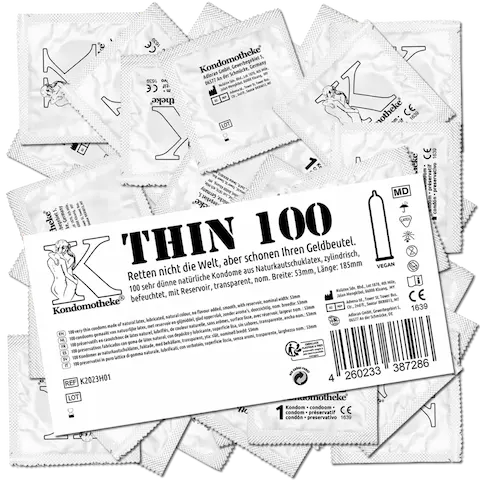 Kondomotheke THIN: 100 sensitive condoms