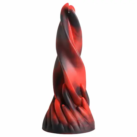 Creature Cocks Hell Kiss – kroucené silikonové dildo – 19 cm (červené)