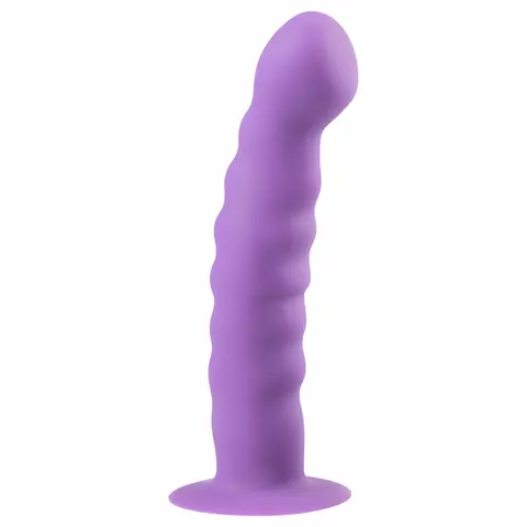 Easytoys – dildo s vlnitým povrchem a přísavkou – fialová