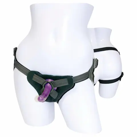 Sportsheets – připínací dildo – silikonové – fialová