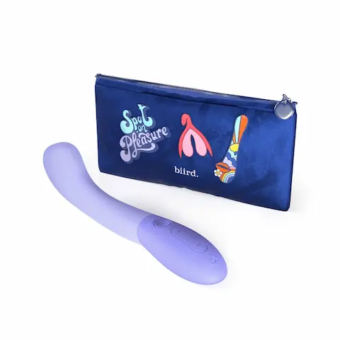Vibrátor Biird Gii Lilac, silikonový vibrátor na bod G 18 x 2,8 cm
