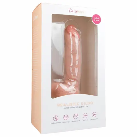 Easytoys – realistické dildo s přísavkou a varlaty – 22,5 cm – tělová