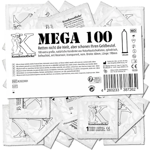 Kondomotheke MEGA: 100 extra large condoms