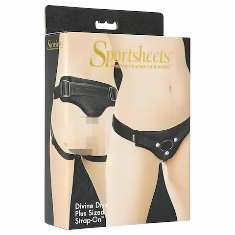 Sportsheets Plus Size – černý postroj pro připínací pomůcky