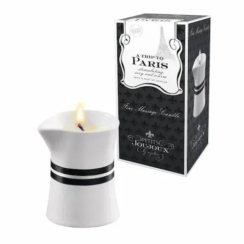 Mystim A trip to Paris – luxusní masážní svíčka – 120 g