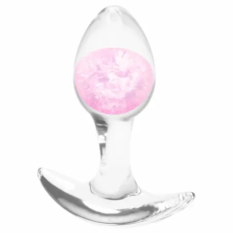 NS Novelties – anální kolík průhledný – S – růžový