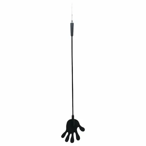 Rimba – Jezdecký bičík ze silikonu ve tvaru ruky – 40 cm (černý)