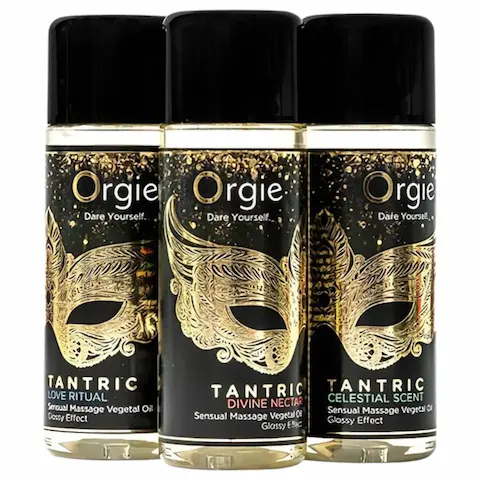 Orgie Tantric – sada smyslných masážních olejů – 3×30 ml