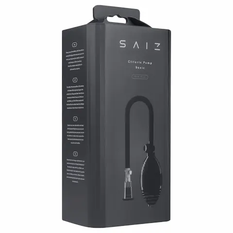 Saiz Basic – pumpa na klitoris – průhledná/černá