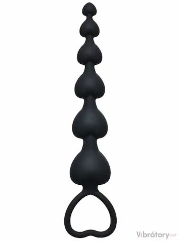 Anální kuličky First Time Heart’s Beads Black
