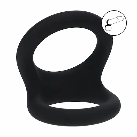 Levelz Double O Cock Ring Large, elastický silikonový dvojkroužek na penis a varlata