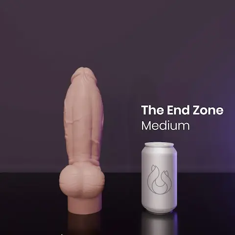 Erotixxx Toys The End Zone Pale Flesh 75% M, prémiové silikonové dildo s Vac-U-Lock 23,5 x 4,4–6,7 cm