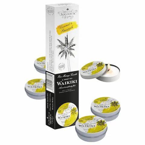 Petits Joujoux – masážní svíčka – kokos ananas – sada 5×43 ml