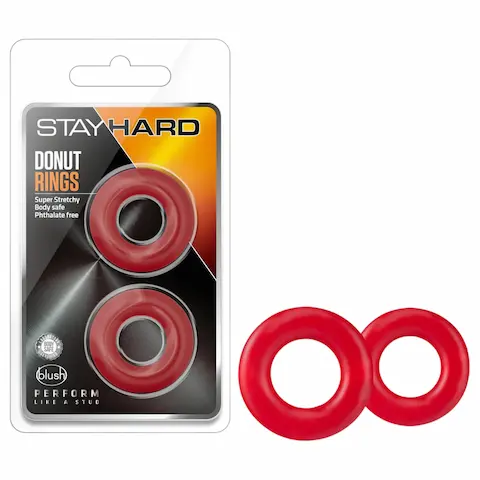 Stay Hard – sada erekčních kroužků na penis – červená
