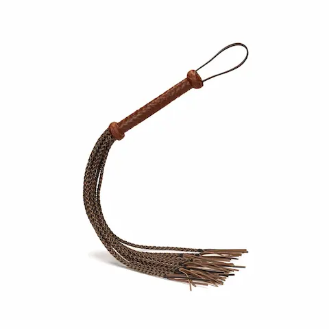 Bič jezdecký Liebe Seele Equestrian Leather Cat O‘ Nine Tails Flogger hnědý