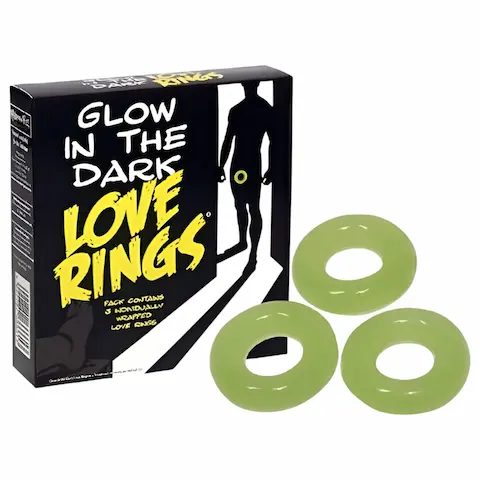 Love Rings – sada svítících erekčních kroužků na penis (3 ks)