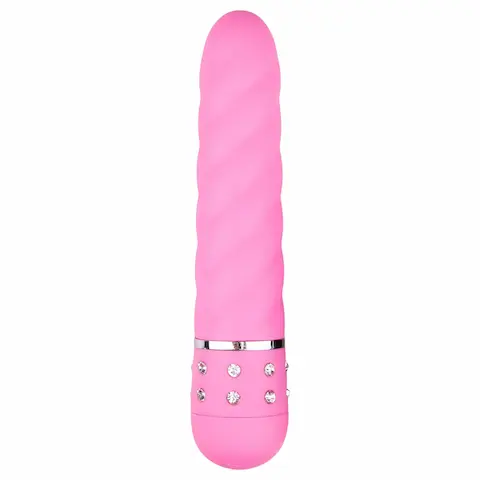 Easytoys Diamond – vibrátor s kroucenou tyčí – růžový