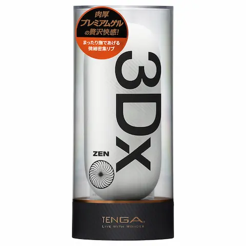 TENGA 3Dx Zen – 3D vzorovaný masturbátor (bílý)