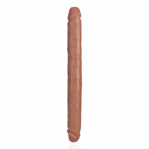 Oboustranné dildo RealRock Straight Slim Double 14″ Tan, oboustranné dildo 35,2 x 3,8 cm
