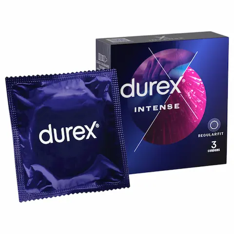 Durex Intense – vroubkovaný a tečkovaný kondom (3 ks)