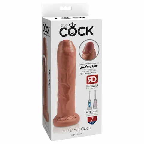 King Cock – realistický dildo – 18 cm – tmavá tělová