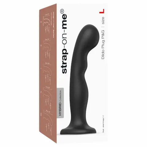 Strap-on-me – dildo s přísavkou a zahnutím – černé