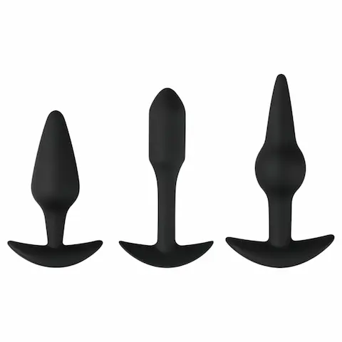 EasyToys Pleasure kit – různorodá sada análních kolíků (černá)