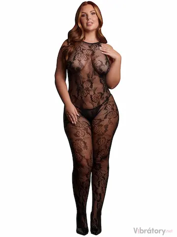 Síťovaný catsuit s krajkou Matilda, queen size