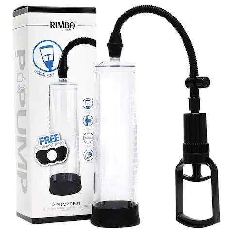 Rimba – vakuová pumpa na penis – dvouprstová – průhledná