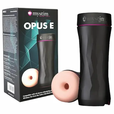 mystim Opus E Donut – elektro masturbátor (přírodní-černý)