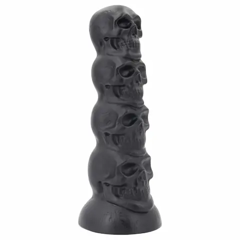 Topped Monster – lebka dildo – 22 cm (černé)