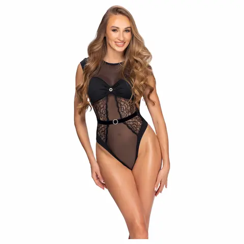 Cottelli – průsvitné krajkové body (černé)