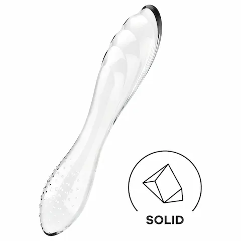 Satisfyer Dazzling Crystal 1 – oboustranné skleněné dildo – čiré