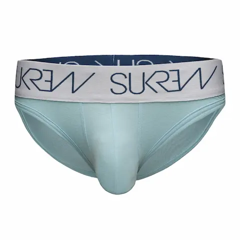 Slipy Sukrew Mortimer Brief S, pánské modré bavlněné slipy