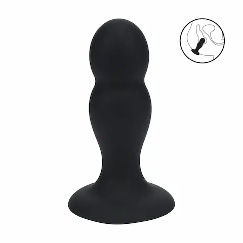 Levelz Double Rattle Anal Plug M, silikonové anální kuličky s vnitřní kuličkou 10,5 x 3,4 cm