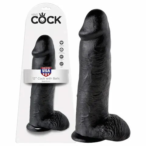 King Cock – realistické dildo s varlaty – 30 cm, černé