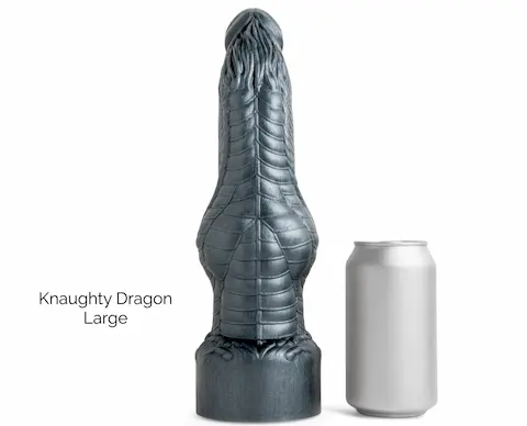 Mr. Hankey’s Toys Knaughty Dragon L, prémiové silikonové dildo s Vac-U-Lock 30 x 4,5–8,8 cm