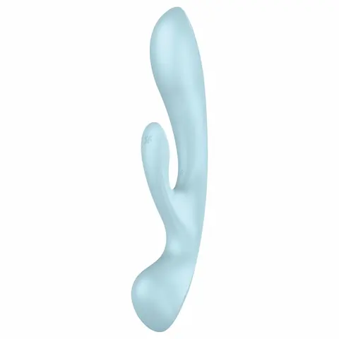 Satisfyer Triple Oh – akumulátorový vibrátor s ramenem na klitoris (modrý)
