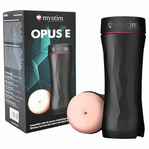 mystim Opus E Anus – elektro umělý anální masturbátor (přírodní‑černý)